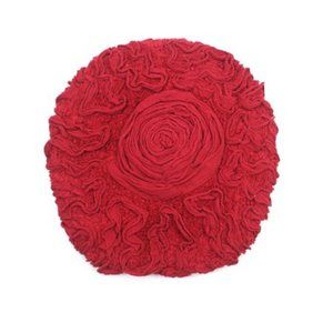 *CLEARANCE*  Home Weavers Bell Flower Collection lid cover 18"x 18" red